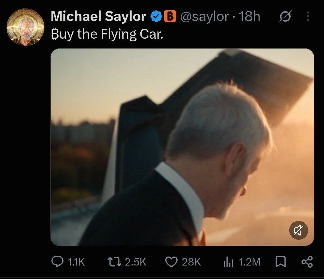Michael Saylor tweet: Buy the Flying Car
